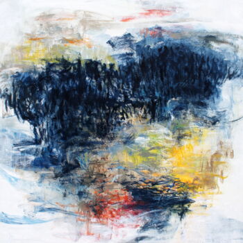 Malarstwo zatytułowany „Blue Senses IX” autorstwa Naoko Paluszak, Oryginalna praca, Olej Zamontowany na Drewniana rama noszy