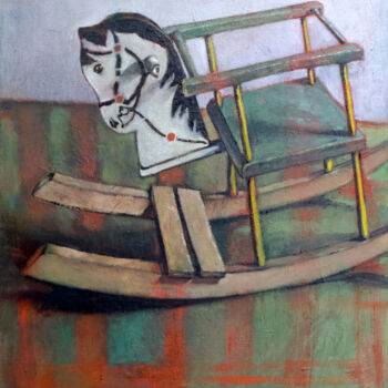 Painting titled "Rocking Horse" by Marina Skepner, Original Artwork, Oil