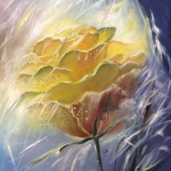 绘画 标题为“Yellow rose” 由Nata New, 原创艺术品, 油