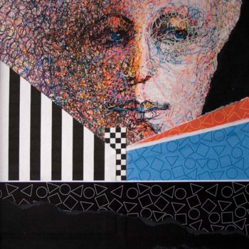 Collagen mit dem Titel ""VERS L'ABSTRACTION…" von Natacha Kolson, Original-Kunstwerk, Aquarell Auf Karton montiert