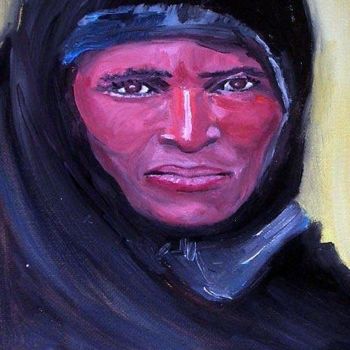 Painting titled "FEMME TOUAREG" by Natacha, Original Artwork