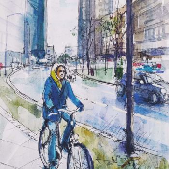 Drawing titled "Berlin" by Natalia Nikolenko, Original Artwork, Watercolor