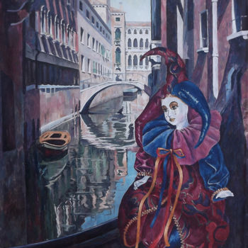 Ζωγραφική με τίτλο "Archie in Venice" από Natali Shtainfeld-Borovkov, Αυθεντικά έργα τέχνης