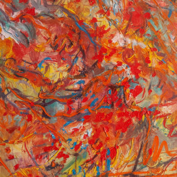 Malerei mit dem Titel "Orange delight" von Natalia Chernogolova, Original-Kunstwerk, Öl