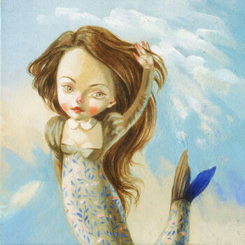 제목이 "Mermaid / Sirena /…"인 미술작품 Наталья Деревянко로, 원작, 기름