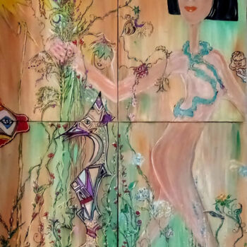 Картина под названием "Women magic of the…" - Natalia Kairies, Подлинное произведение искусства, Акрил Установлен на Деревян…