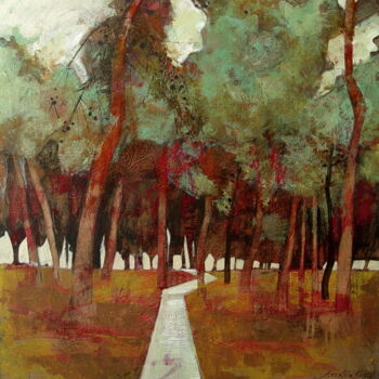 Pittura intitolato "Pines" da Natalia Kaza, Opera d'arte originale, Acrilico