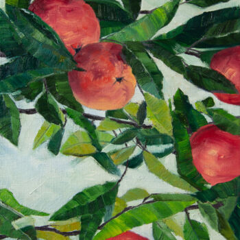 Painting titled "RED SWEET APPLES, 5…" by Natalia Korneeva, Original Artwork, Oil