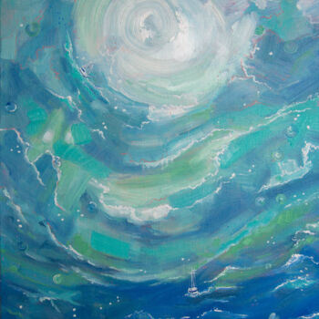 Malerei mit dem Titel "LIGHT OF THE SEA, 3…" von Natalia Korneeva, Original-Kunstwerk, Öl