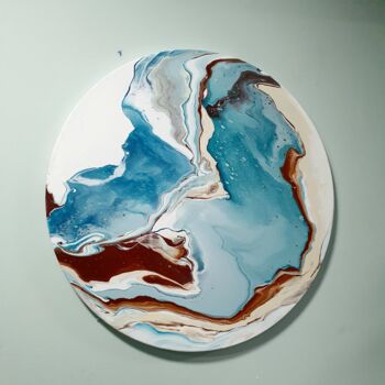 Painting titled "Ocean splash" by Natalia Pechenkina, Original Artwork, Acrylic