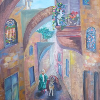 Malarstwo zatytułowany „Old Jerusaleum” autorstwa Nataliа Sharoni, Oryginalna praca, Akryl
