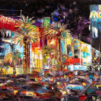 "Night in Las Vegas" başlıklı Tablo Natalia Shchipakina tarafından, Orijinal sanat, Petrol Ahşap Sedye çerçevesi üzerine mon…