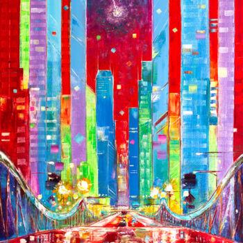 "Chicago. Star Over…" başlıklı Tablo Natalia Shchipakina tarafından, Orijinal sanat, Petrol Ahşap Sedye çerçevesi üzerine mo…