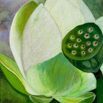 Malerei mit dem Titel "Lotus flower" von Natalia Smirnova, Original-Kunstwerk, Acryl