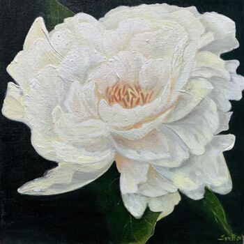Malerei mit dem Titel "White flower" von Natalia Smirnova, Original-Kunstwerk, Acryl