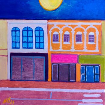 Pintura titulada "Old city. Phuket 2" por Natalie Bocharova (Charova), Obra de arte original, Oleo Montado en Bastidor de ca…