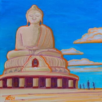 Pintura titulada "Big Buddha. Phuket" por Natalie Bocharova (Charova), Obra de arte original, Oleo Montado en Bastidor de ca…