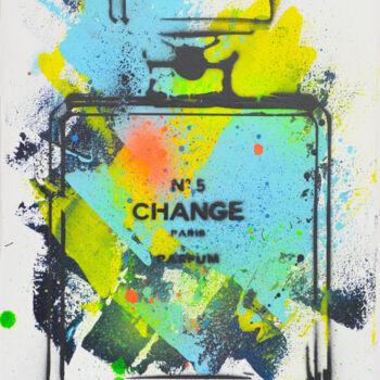「Chanel change cubic…」というタイトルの絵画 Natalie Otaloraによって, オリジナルのアートワーク, アクリル ウッドストレッチャーフレームにマウント