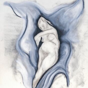 Drawing titled "Fecund woman" by Natalie Roy, Original Artwork, Charcoal