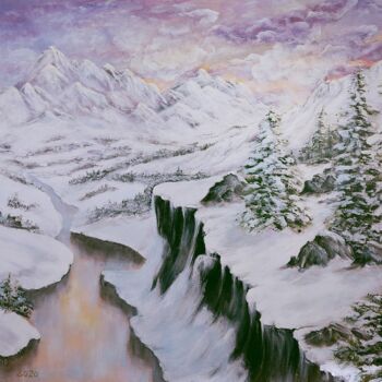 Pintura titulada "Winter Dream" por Nataliia Goloborodko, Obra de arte original, Acrílico Montado en Bastidor de camilla de…