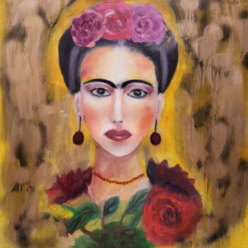 Malarstwo zatytułowany „Frida” autorstwa Natalja Surikova, Oryginalna praca, Olej Zamontowany na Drewniana rama noszy