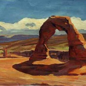 Painting titled "delicate arch, Utah" by Nataly Jolibois, Original Artwork, Oil