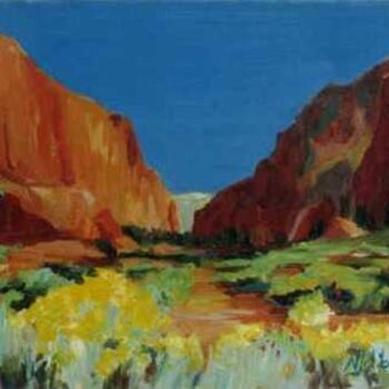 Malarstwo zatytułowany „Zion park valley, U…” autorstwa Nataly Jolibois, Oryginalna praca, Olej