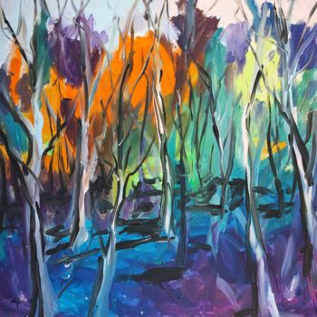 Ζωγραφική με τίτλο "Abstract Forest Lan…" από Natalya Volynska, Αυθεντικά έργα τέχνης, Ακρυλικό
