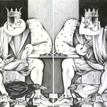 제목이 "Kings"인 그림 Natasha Ermolaeva로, 원작, 흑연