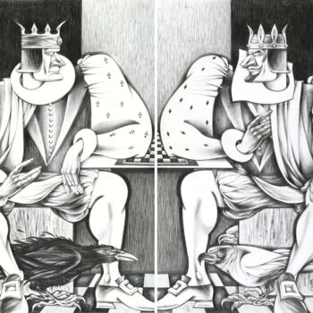 Tekening getiteld "Kings" door Natasha Ermolaeva, Origineel Kunstwerk, Grafiet