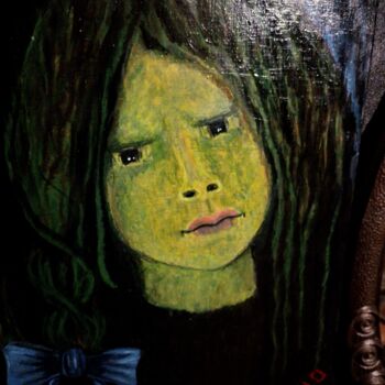 Painting titled "Disappointed Sonya" by Natasha Orlova, Original Artwork, Acrylic Mounted on Wood Stretcher frame