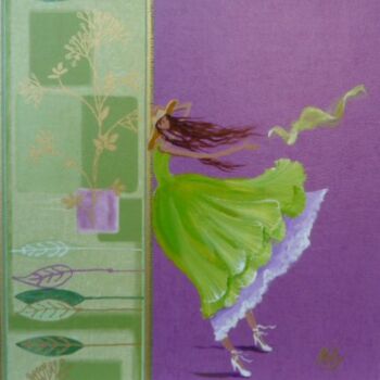 Malerei mit dem Titel "Dans le vent" von Nathalie Armand, Original-Kunstwerk, Öl