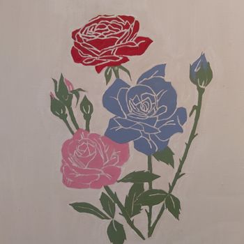 "Les rosiers" başlıklı Tablo Nathy ... (Nathy) tarafından, Orijinal sanat, Akrilik