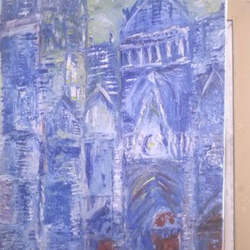 Painting titled "Cathédrale de Rouen" by Tilou, Original Artwork, Oil