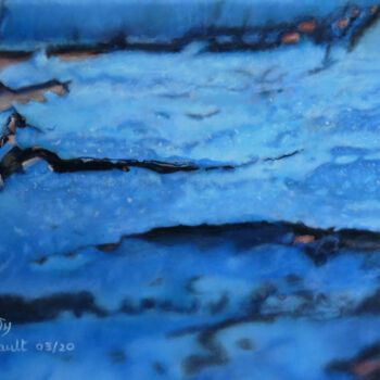 Malarstwo zatytułowany „Temps au bleu fixe” autorstwa Nathalie Michault, Oryginalna praca, Pastel Zamontowany na Karton