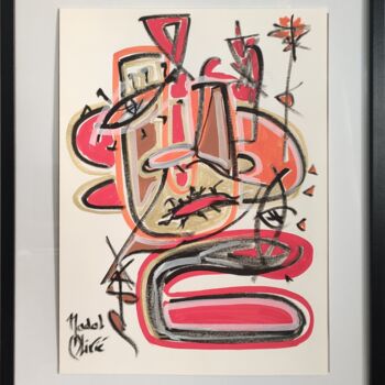 Drawing titled "OEUVRE UNIQUE "LISA"" by Nathalie Nadal-Olivié, Original Artwork, Marker