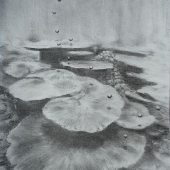 Desenho intitulada "Bulles de corail" por Nathalie Setea, Obras de arte originais, Carvão