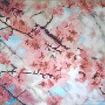 Painting titled "5- Pixels flowers" by Nathalie Si Pié, Original Artwork, Acrylic