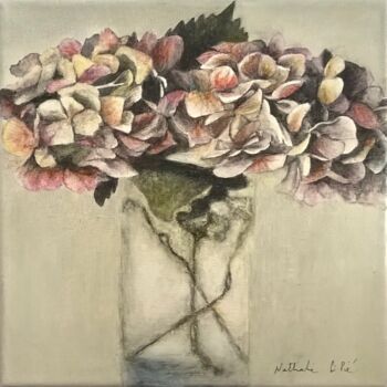 Peinture intitulée "Deux fleurs d'horte…" par Nathalie Si Pié, Œuvre d'art originale, Acrylique Monté sur Châssis en bois