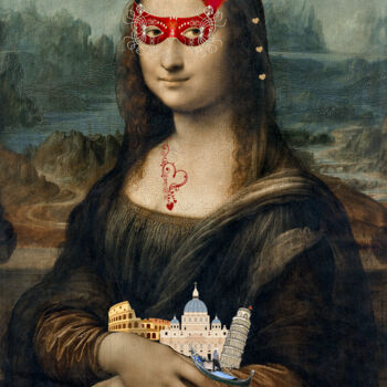 Artes digitais intitulada "Mona Lisa en déplac…" por Nathalie Simonet, Obras de arte originais, Foto Montagem