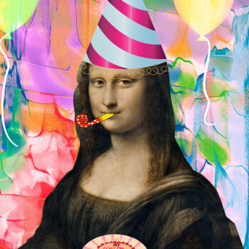 Digital Arts titled "Happy Birthday Mona…" by Nathalie Simonet, Original Artwork, Photo Montage