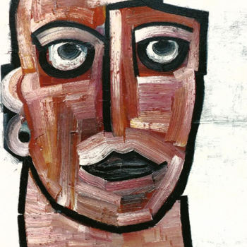 Картина под названием "CINABRE" - Nathalie Mary, Подлинное произведение искусства, Масло Установлен на Деревянная рама для н…