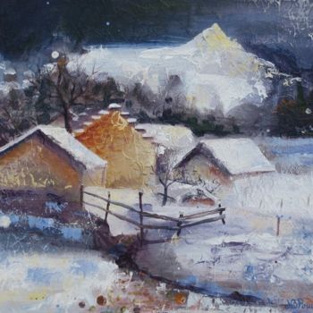 Painting titled "vercors hameau" by Nathalie Pouillault Boyaval, Original Artwork, Other