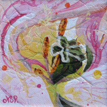 Painting titled "Coeur de tulipe" by Nathalie Pouillault Boyaval, Original Artwork, Other