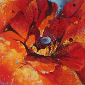 Painting titled "Absolu de pavot" by Nathalie Pouillault Boyaval, Original Artwork, Oil