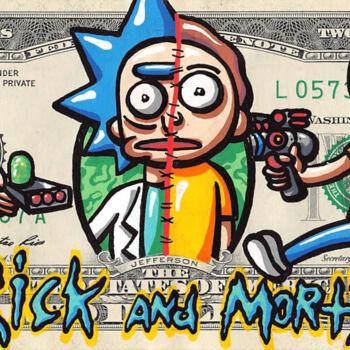 绘画 标题为“Rick and Morty Split” 由Nathan Wegner, 原创艺术品, 丙烯