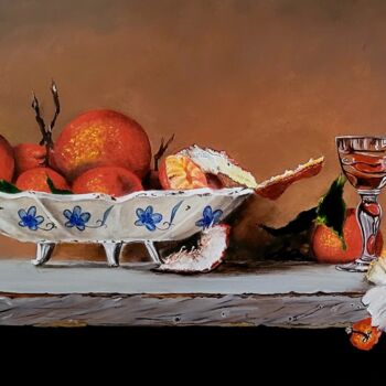 Malerei mit dem Titel "Mandarinen."(coppy)" von Natia Kanelis, Original-Kunstwerk, Öl