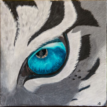 제목이 "L'oeil de tigre"인 미술작품 Nausicaa Scheidt로, 원작, 아크릴 나무 들것 프레임에 장착됨