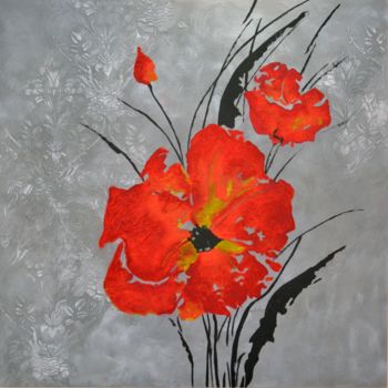 Painting titled "Anemone" by Nelia Aryana, Original Artwork, Acrylic