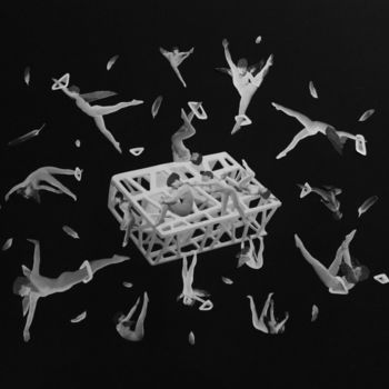 Collages titled "Jump outside the box" by Dysfunctional Brain Works, Original Artwork, Paper cutting